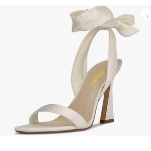 Milooey Women Elegant Open Toe Strappy Heeled Sandal Lace Up Block High Heel